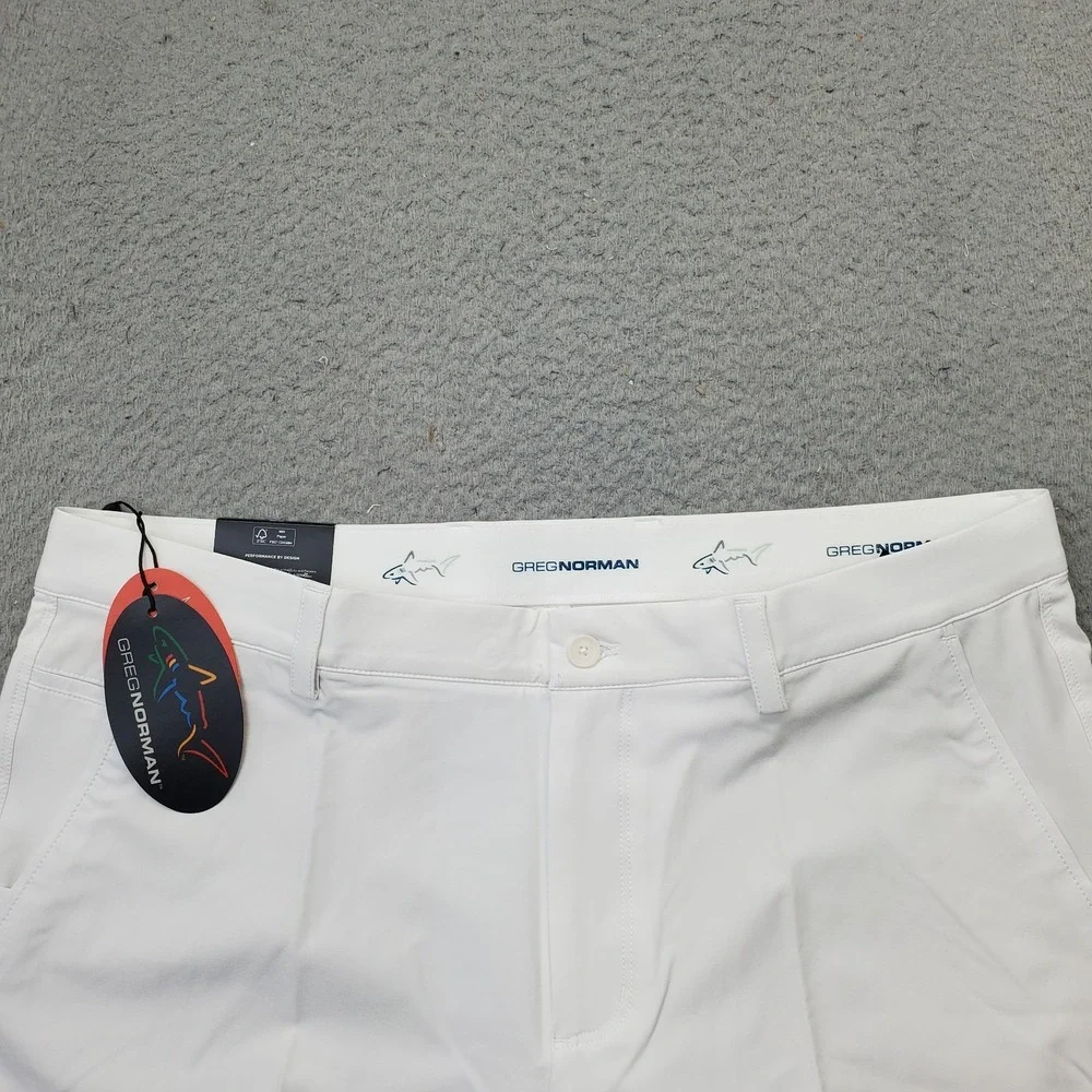 Greg Norman ML75 Microlux Golf Shorts Men 36 White Play-Dry Performance G7S9H902